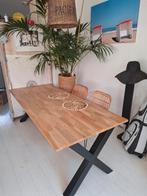 Eettafel tafel met zwarte kruispoten, Huis en Inrichting, Tafels | Eettafels, Ophalen, 200 cm of meer, 50 tot 100 cm, Zo goed als nieuw