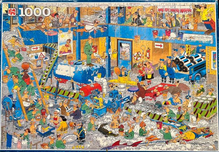 Jan van Haasteren “De Lekkage” 1000 stukjes, Hobby en Vrije tijd, Denksport en Puzzels, Zo goed als nieuw, 500 t/m 1500 stukjes