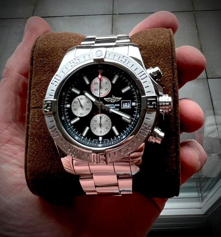 Breitling Super Avenger ll, Sieraden, Tassen en Uiterlijk, Horloges | Heren, Gebruikt, Polshorloge, Breitling, Staal, Staal, Ophalen