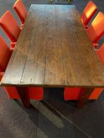 Zware eiken eettafel met 8 stoelen, Ophalen, Gebruikt, Vijf personen of meer, Eikenhout