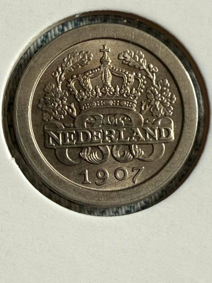 Hoge kwaliteit “avondkwartjes” 1907 08 09, Postzegels en Munten, Munten | Nederland, Setje, 5 cent, Koningin Wilhelmina, Ophalen of Verzenden