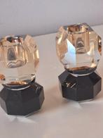 Glas kristal schitterend modernist kaarsenhouders, Ophalen of Verzenden