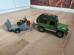 Bruder landrover met motoraanhanger, Ophalen of Verzenden, Zo goed als nieuw