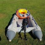 Rubberboot met 6 pk viertakt motor, Watersport en Boten, Rubberboten, Aluminium, Zo goed als nieuw, Benzine, Minder dan 70 pk