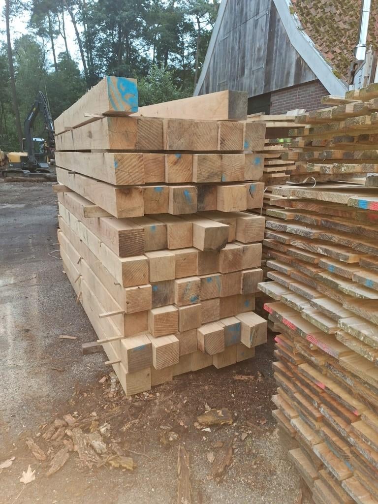 eiken balken fijnbezaagd 15x15cm, Ophalen, Nieuw, 250 cm of meer, Balken