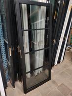 83x201,5cm binnendeur opdek L Staal look zwart rookglas SL12, Ophalen, 80 tot 100 cm, ., Glas