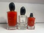 Lege parfumflesje Sauvage-Dior & Si Passione- Giorgi Armani, Verzamelen, Parfumverzamelingen, Verzenden, Zo goed als nieuw, Parfumfles