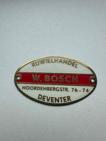 Spatbordplaatje W. Bosch Deventer rijwiel spatbord plaatje. beschikbaar voor biedingen