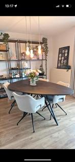 Eikenhouten Table du Sud tafel in keizelvorm, Huis en Inrichting, Ophalen, 200 cm of meer, Zo goed als nieuw, Vijf personen of meer