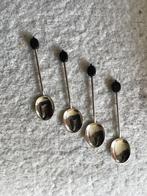 4 zilveren lepels, koffielepeltjes met koffieboon, Ophalen, Zilver