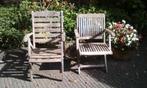 Teakhouten tuinstoelen, Ophalen, Gebruikt, Teakhout, Inklapbaar