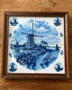 Antieke wandtegel Delfts blauw in lijst, Antiek en Kunst, Antiek | Wandborden en Tegels, Ophalen of Verzenden