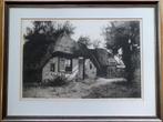 Ets “Oud boerderijtje” met lijst - C.M. van der Woerd, Antiek en Kunst, Kunst | Etsen en Gravures, Ophalen