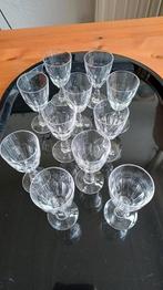 11 antieke kristallen likeurglaasjes, Ophalen of Verzenden, Zo goed als nieuw, Borrel- of Shotglas