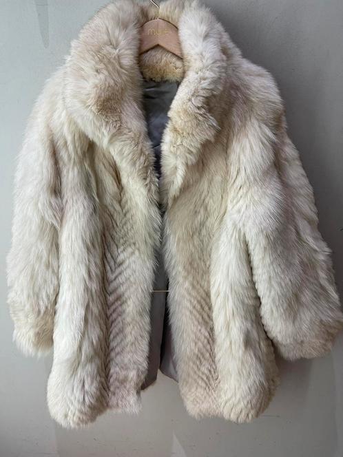 Saga Fox Poolvos bont jas, Kleding | Dames, Jassen | Winter, Zo goed als nieuw, Wit, Verzenden