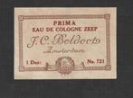 Etiket/Sluitzegel  Prima  Eau de Cologne  Zeep  J.C. Boldoot, Verzenden, Gebruikt