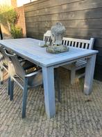 Tuintafel grijs geverfd, Tuin en Terras, Tuinsets en Loungesets, Ophalen, Gebruikt, Eettafel, 8 zitplaatsen