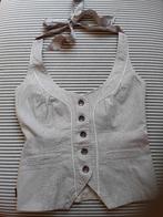 Halter topje met lint maat 34, Verzenden, Wit, Zo goed als nieuw, Zonder mouw