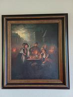 Schilderij Lou Douven - Nachtelijke Marktscène, Antiek en Kunst, Ophalen of Verzenden