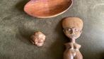 Houten voorwerpen; Afrikaans “Akua’ba” , Orang Malu en bakje, Ophalen of Verzenden