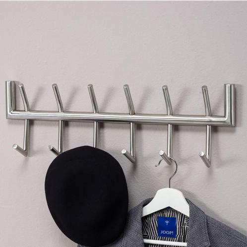 WOHNLING Wandkapstok metaal Zilver, Huis en Inrichting, Woonaccessoires | Kapstokken, Zo goed als nieuw, Wandkapstok, Minder dan 100 cm