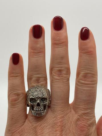Z364 Prachtige zilveren designer ring skull maat 20 beschikbaar voor biedingen