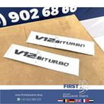 V12 BI TURBO zijscherm EMBLEEM LOGO BADGE Mercedes BI TURBO, Ophalen of Verzenden, Gebruikt, Voor, Mercedes-Benz