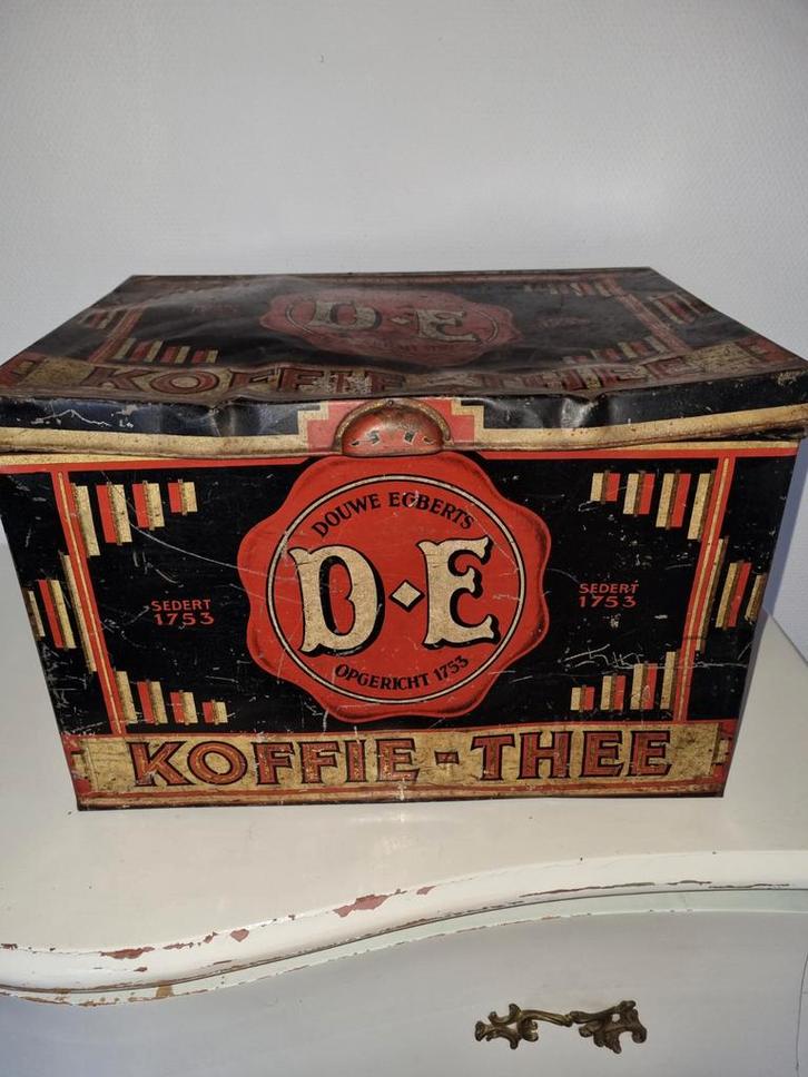 Vintage Douwe Egberts Voorraadblik / Box, Antiek en Kunst, Curiosa en Brocante, Ophalen