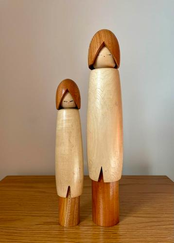 Vintage kokeshi koppel Shido Shozan beschikbaar voor biedingen