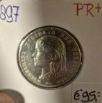 1 Gulden 1897 Mooie Kwaliteit, Postzegels en Munten, Munten | Nederland, Verzenden, Koningin Wilhelmina, 1 gulden, Zilver