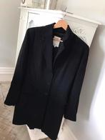 Zwarte mantel met krijtstreep 40 gladde wol, Maat 38/40 (M), Ophalen of Verzenden, Zo goed als nieuw, Zwart