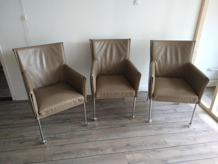 Eetkamerstoelen 6 stuks, Huis en Inrichting, Stoelen, Zo goed als nieuw, Vijf, Zes of meer stoelen, Leer, Overige kleuren, Ophalen