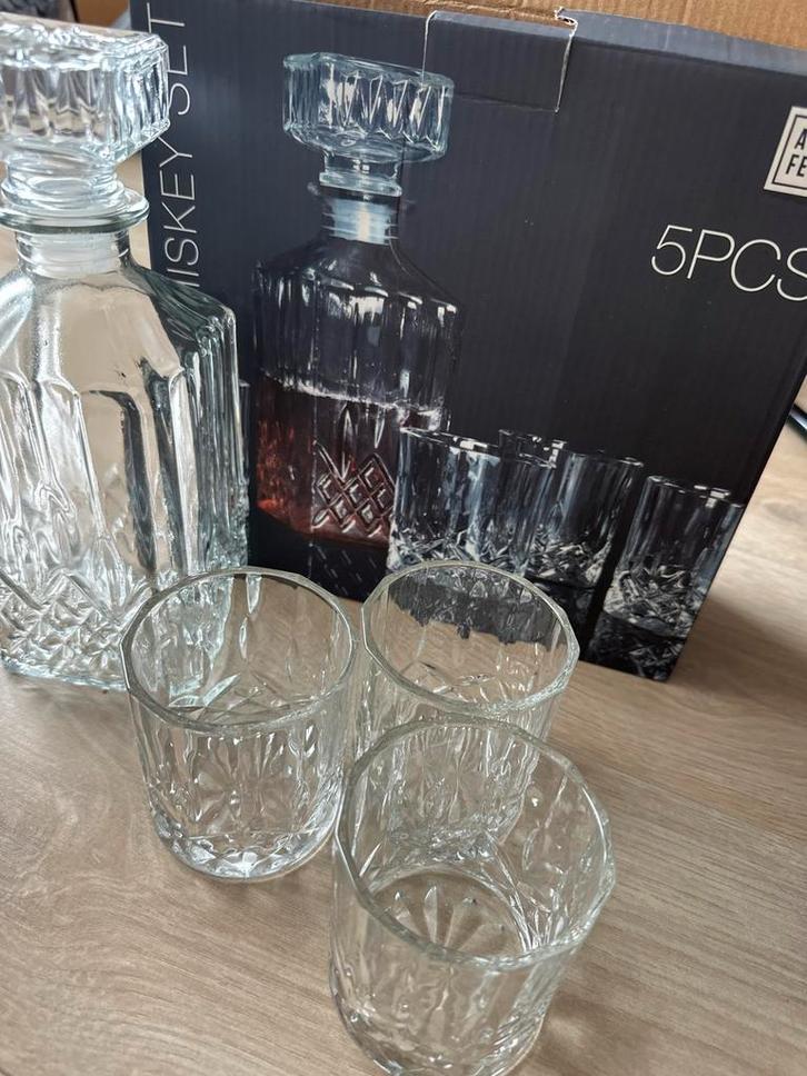 Whiskey Set - Karaf en Glazen, Antiek en Kunst, Antiek | Glas en Kristal, Ophalen of Verzenden