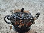 Bruine metalen decoratie theepot met droogbloemen en fruit, Huis en Inrichting, Woonaccessoires | Overige, Ophalen of Verzenden