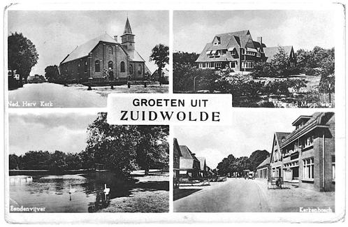 960072	Zuidwolde	Drenthe	1948	 .Postzegel gedeeltelijk verwi, Verzamelen, Ansichtkaarten | Nederland, Gelopen, Drenthe, 1940 tot 1960