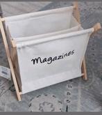 Nieuw hout/canvas tijdschriften opberg bak, opklapbaar rek, Ophalen of Verzenden, Nieuw