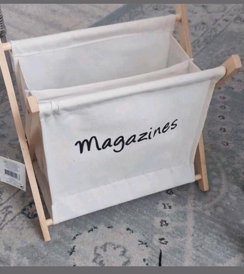 Nieuw hout/canvas tijdschriften opberg bak, opklapbaar rek, Huis en Inrichting, Woonaccessoires | Krantenbakken en Lectuurbakken