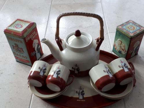 Droste cacao servies met 3 blikken, Antiek en Kunst, Antiek | Porselein, Ophalen