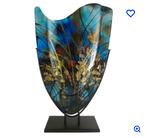 Blauwe kunst vaas glas, Antiek en Kunst, Ophalen of Verzenden