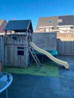 Houten Speelhuis met Glijbaan, Kinderen en Baby's, Speelgoed | Buiten | Speelhuisjes, Ophalen, Gebruikt, Hout