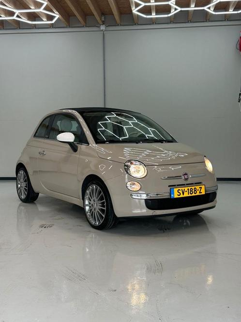 Fiat 500 1.2 C 2013 Bruin Cabrio Softtop, Auto's, Fiat, Bedrijf, Airbags, Airconditioning, Boordcomputer, Centrale vergrendeling