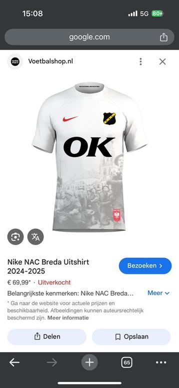 GEZOCHT NAC Breda uitshirt 2024-2025 maat L of XL beschikbaar voor biedingen