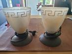 staande lampen (2 x), Ophalen of Verzenden, Gebruikt, Glas, Minder dan 50 cm