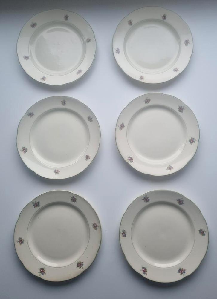 Set van 8 antieke borden Plazuid Goudse aardewerkbakkerij, Antiek en Kunst, Antiek | Servies los, Ophalen of Verzenden