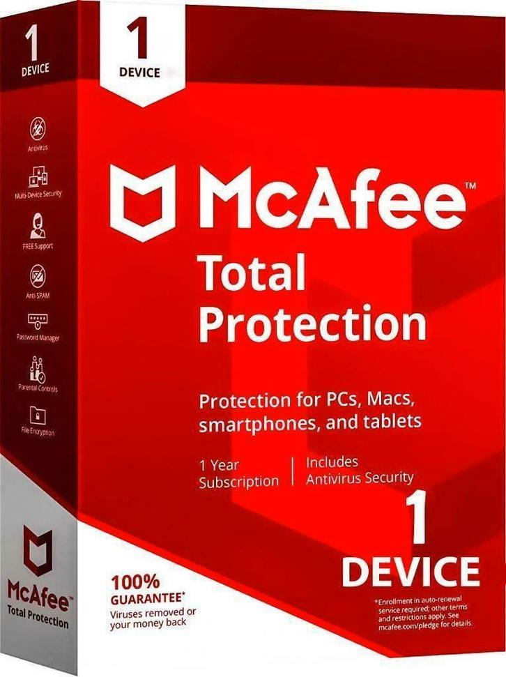 McAfee Total Protection 2025 - 1-5 Jaar - 1-10 PC, Computers en Software, Antivirus- en Beveiligingssoftware, Nieuw, MacOS, Windows