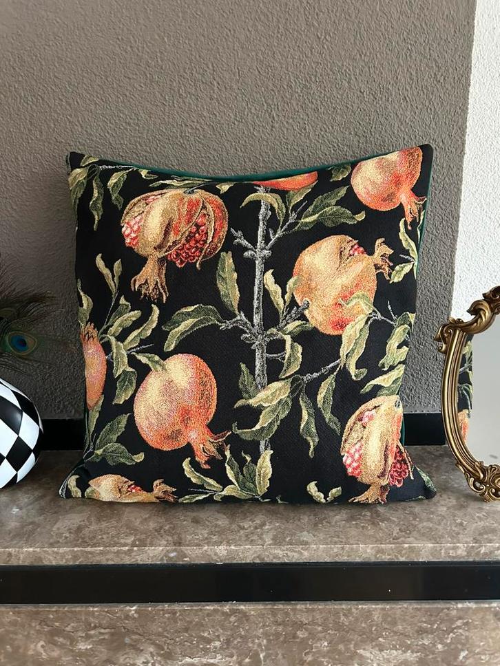 Kussenhoes Granaatappels nieuw, Huis en Inrichting, Woonaccessoires | Kussens, Nieuw, Vierkant, Ophalen of Verzenden