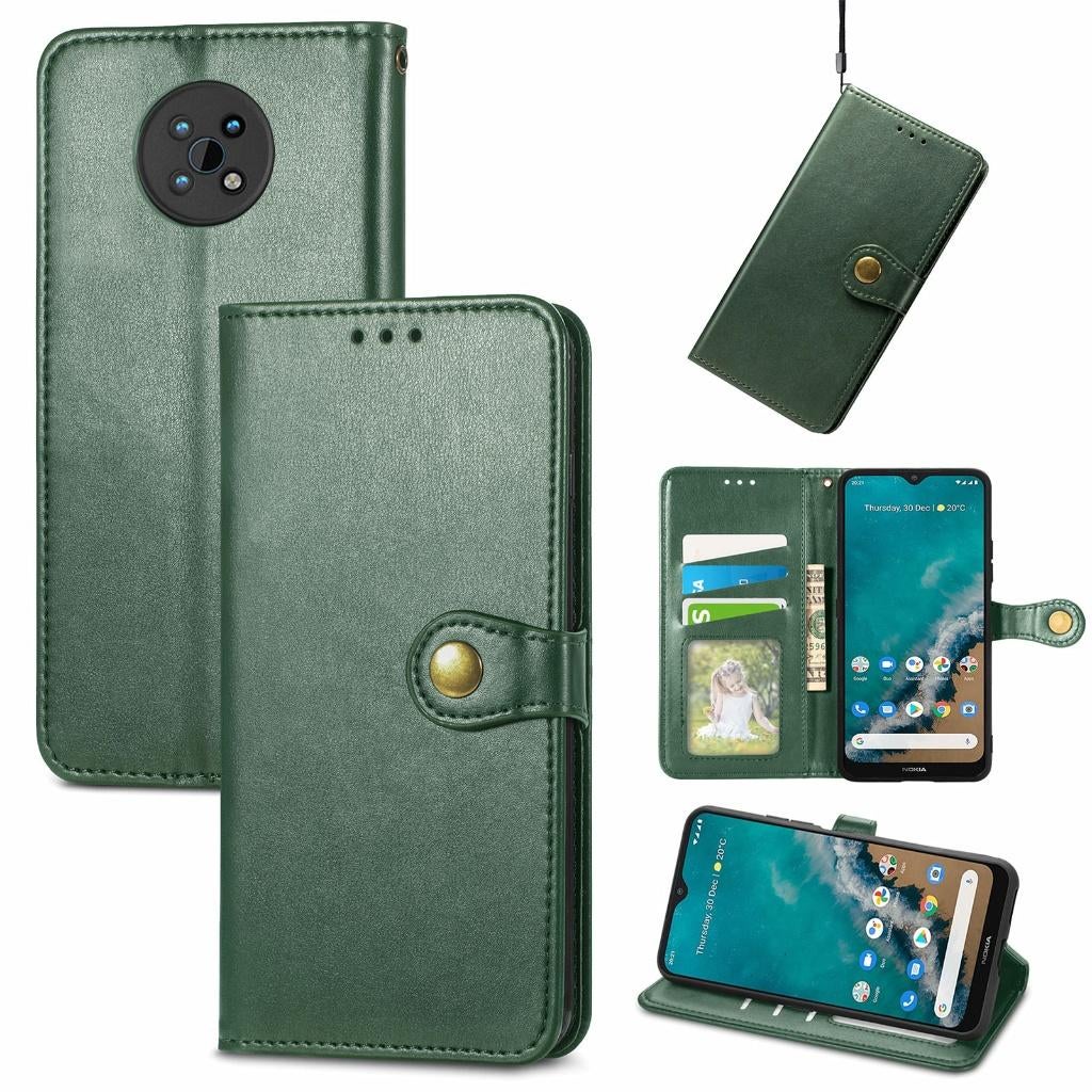 Luxe Wallet Case + Screenprotector voor Nokia G50 _ Groen, Telecommunicatie, Verzenden, Nieuw, Hoesje of Tasje