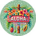 LF6465 icing frosting aloha 20cm eetbare taart print plaat, Ophalen of Verzenden, Nieuw, Taarten, Versiering