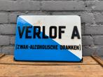 Emaille Bord Verlof A (Zwak-Alcoholische Dranken), Antiek en Kunst, Antiek | Emaille, Ophalen of Verzenden
