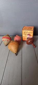 Victorian Spinning top ( zgan) + 3 antieke tollen, Antiek en Kunst, Antiek | Speelgoed, Ophalen of Verzenden